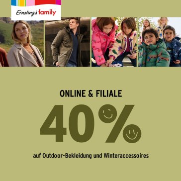 Ernsting's family: 40 % auf Outdoor-Bekleidung und Winteraccessoires
