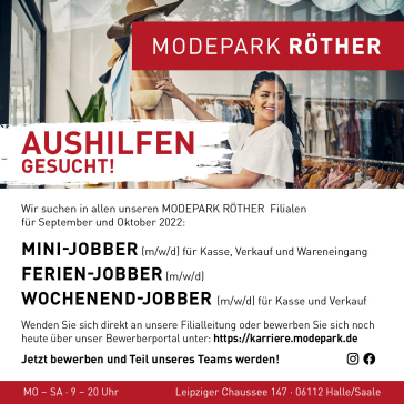 Stellenausschreibung Modepark Röther