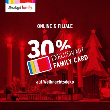 30 % Rabatt auf Weihnachtsdeko!