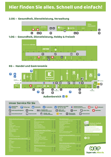 Centerplan mit Shops